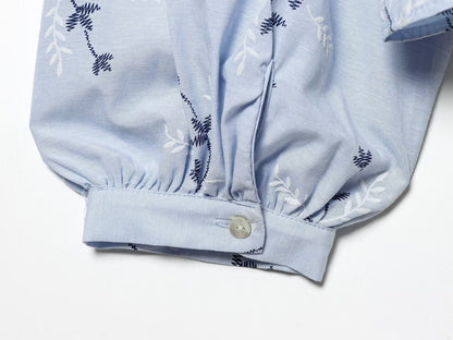 Women's pressed glue embroidered printed shirt
