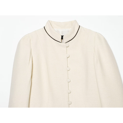 Women's contrasting color trimmed slim Blazer Coat