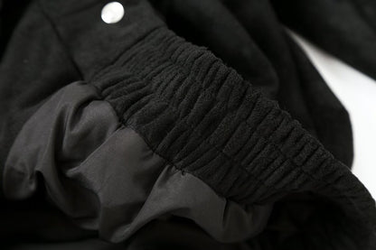 Women's suede textured black pilot jacket Coat
