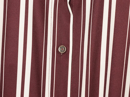 Women's with belt striped shirt style MIDI dress