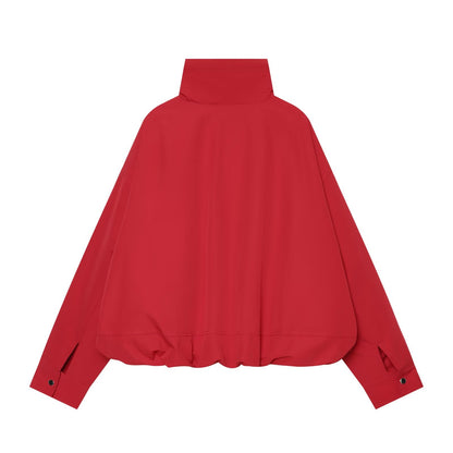Women's with drawstring short cotton jacket Coat