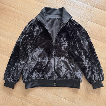 New casual Joker loose plush zipper coat