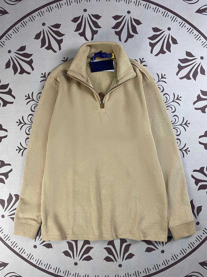 Men's and women's new casual Joker Mini fabric long sleeve half zipper sweater