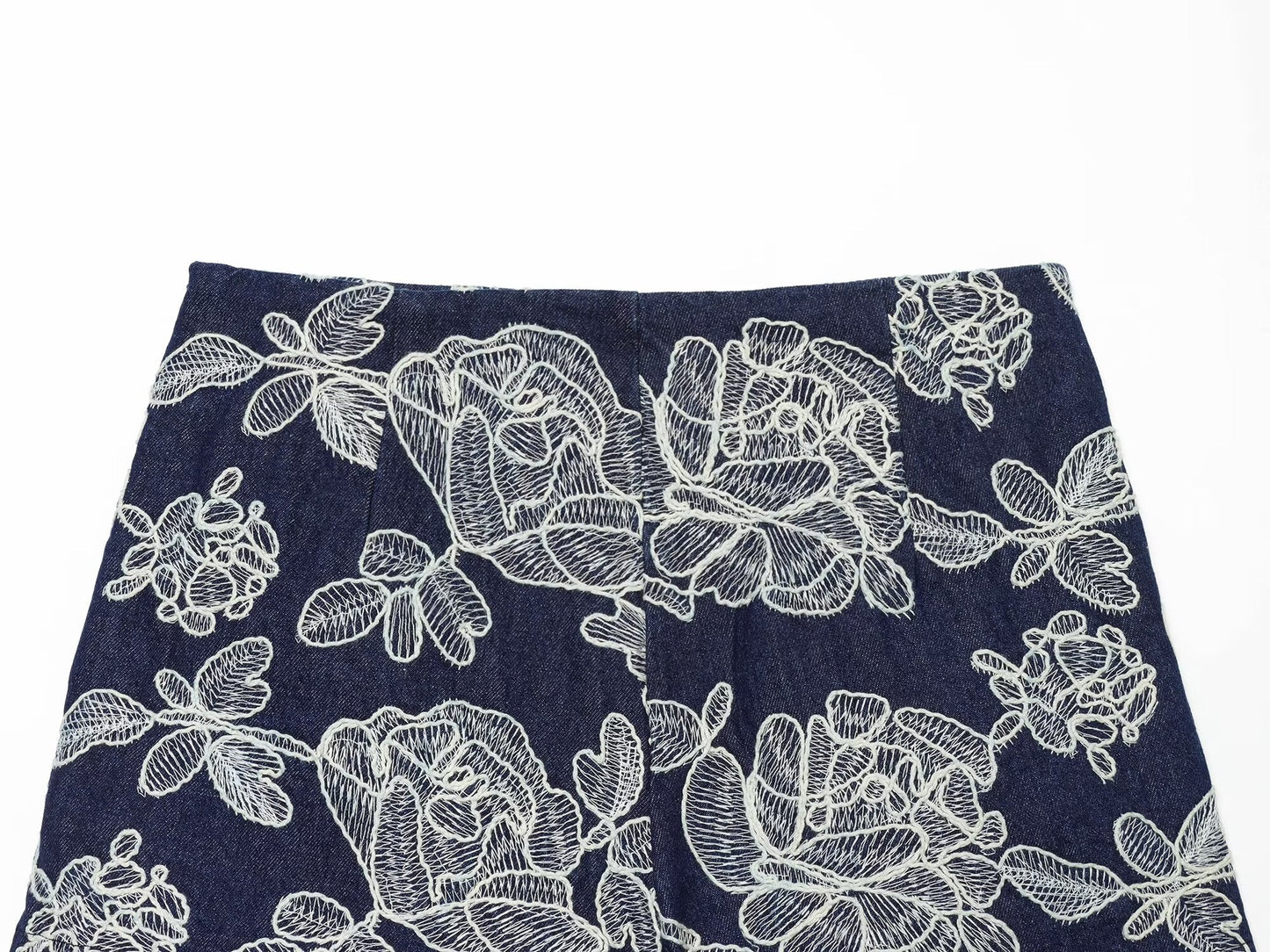 Women's slim versatile embroidered culottes