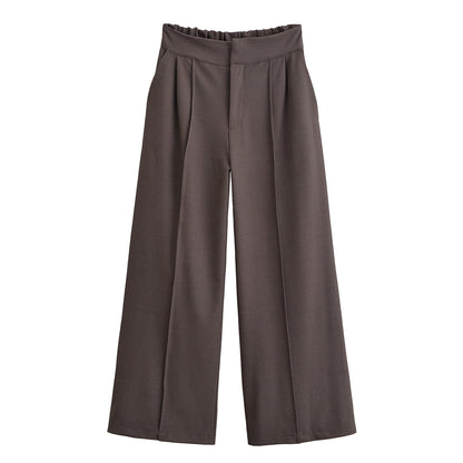 suit Women's 2 pieces short sleeved hunting shirt+Wide leg pants