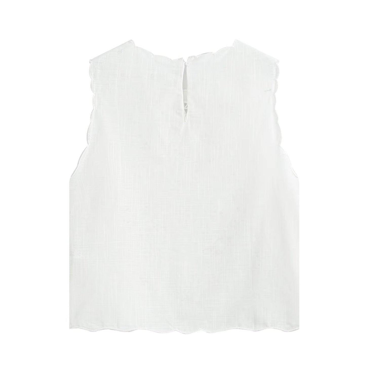 Women's bow decoration hollow embroidery top