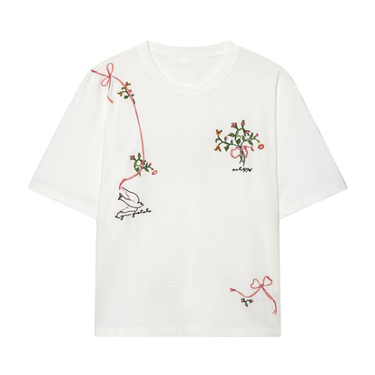 2026 multi-color printed letter T-shirt women short sleeved O-neck loose T-shirt