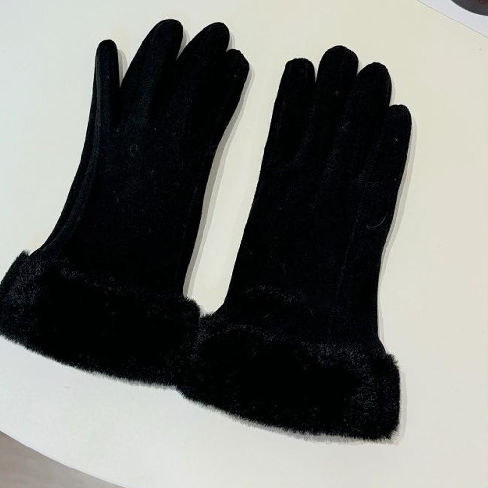 LU Women's new plush padded wool gloves