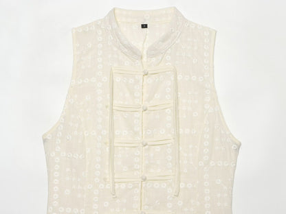 Women's slim Hollow Embroidered Top