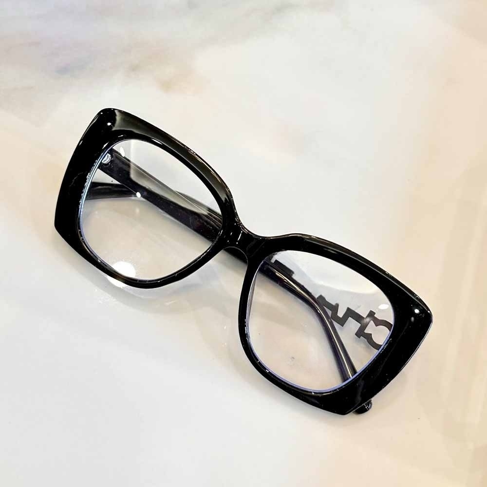 Women's new large frame anti-blue flat lens glasses
