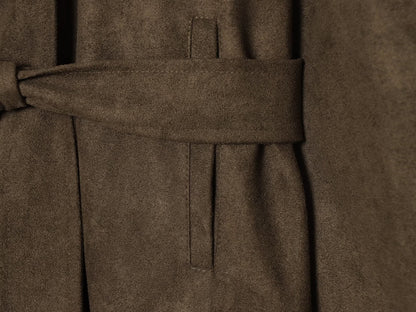 Women's with belt suede texture effect Coat