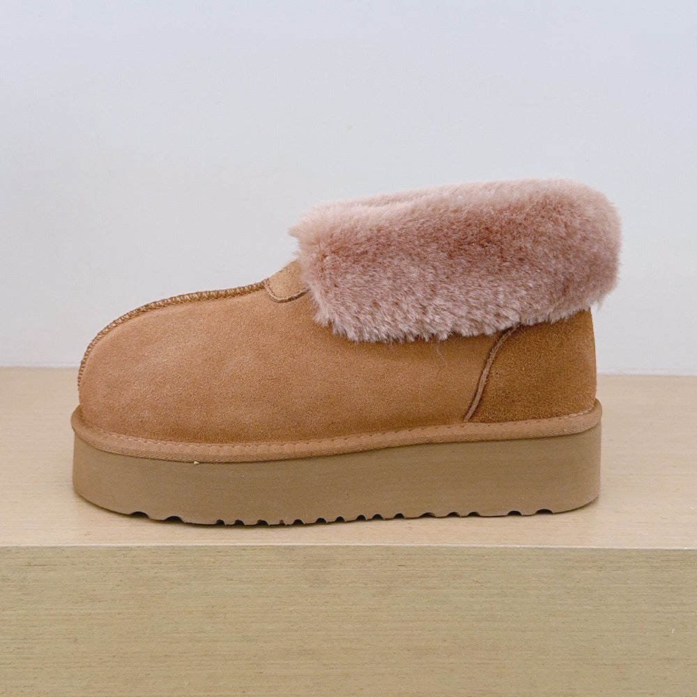 Women's new two-wearing suede platform snow boots