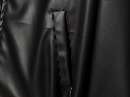 Women's casual lapel imitation leather jacket Coat