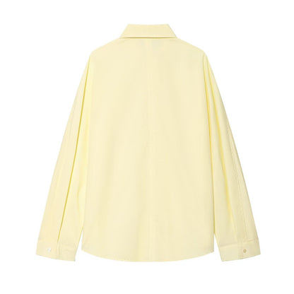 Women's loose single breasted poplin shirt