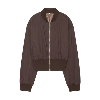 Women's short standing collar pilot jacket