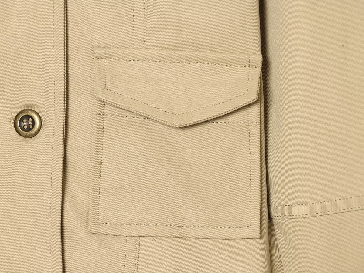 Women's pocket decoration double breasted stand collar Coat