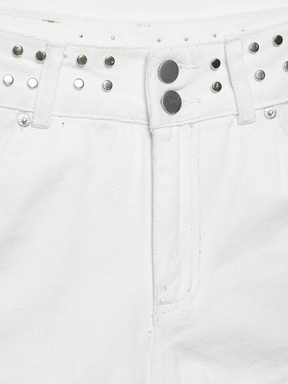 Women's low waisted star denim shorts
